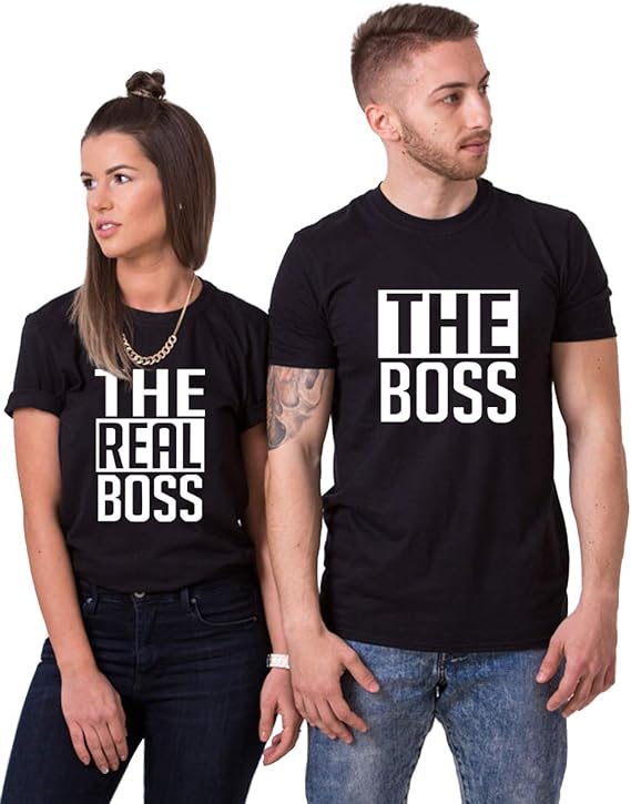 Matching Couple Shirts-The BOSS&The Real BOSS Shirts-His&Her Shirts