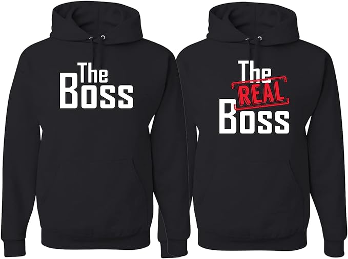 The Boss The Real Boss Matching Couples Hoodie